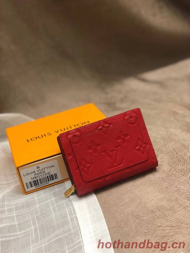 Louis Vuitton Original Monogram Empreinte CLEA WALLET M80152 red