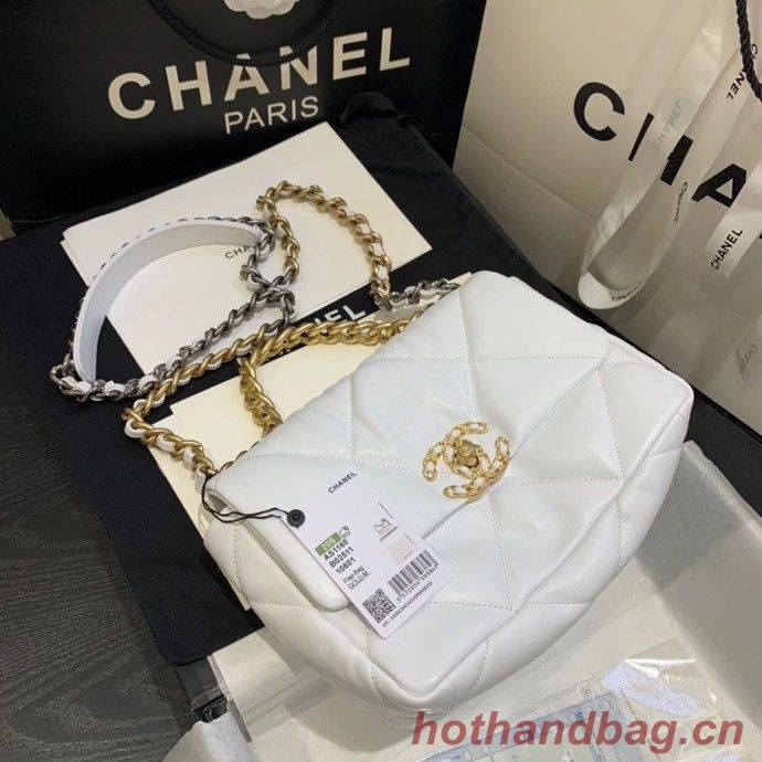 Chanel 19 flap bag AS1160 White