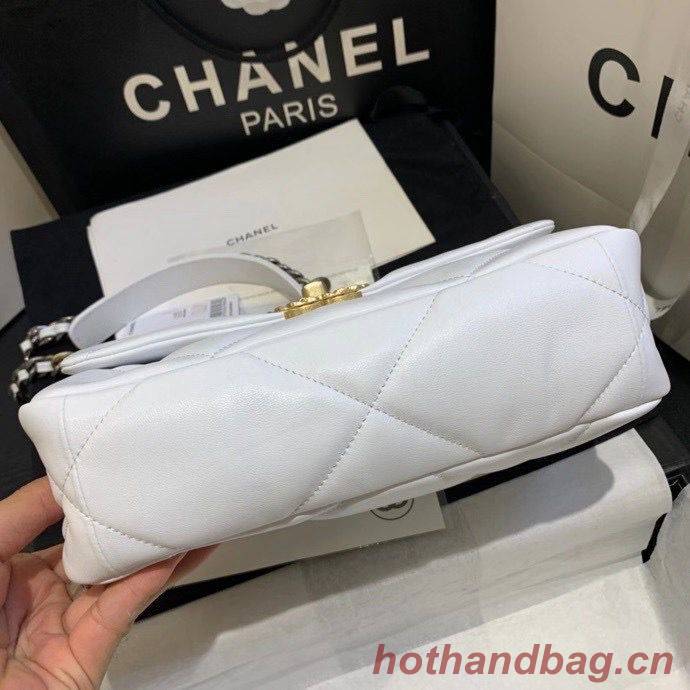 Chanel 19 flap bag AS1160 White