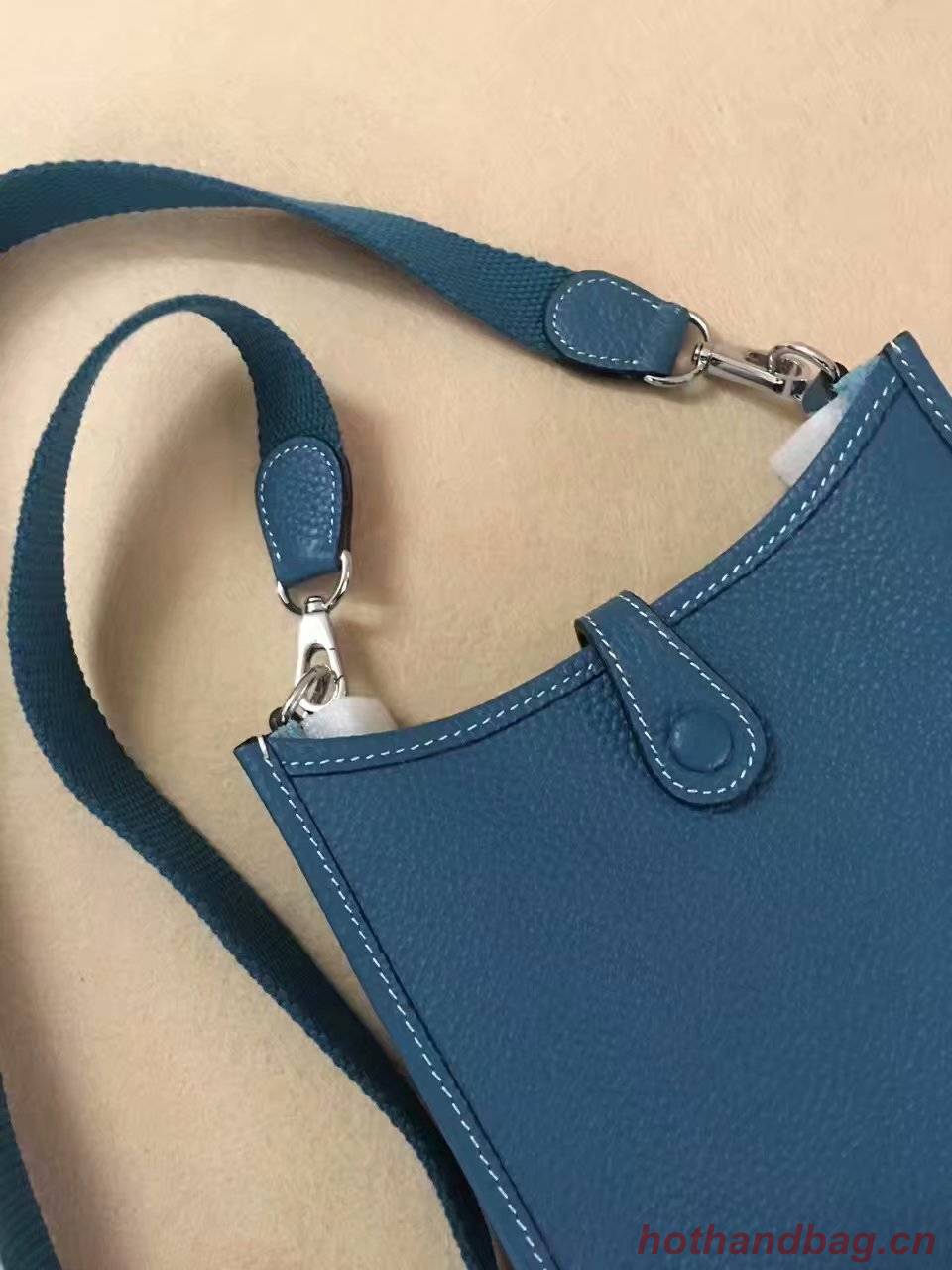 Hermes Evelyne original togo leather mini Shoulder Bag H15698 blue