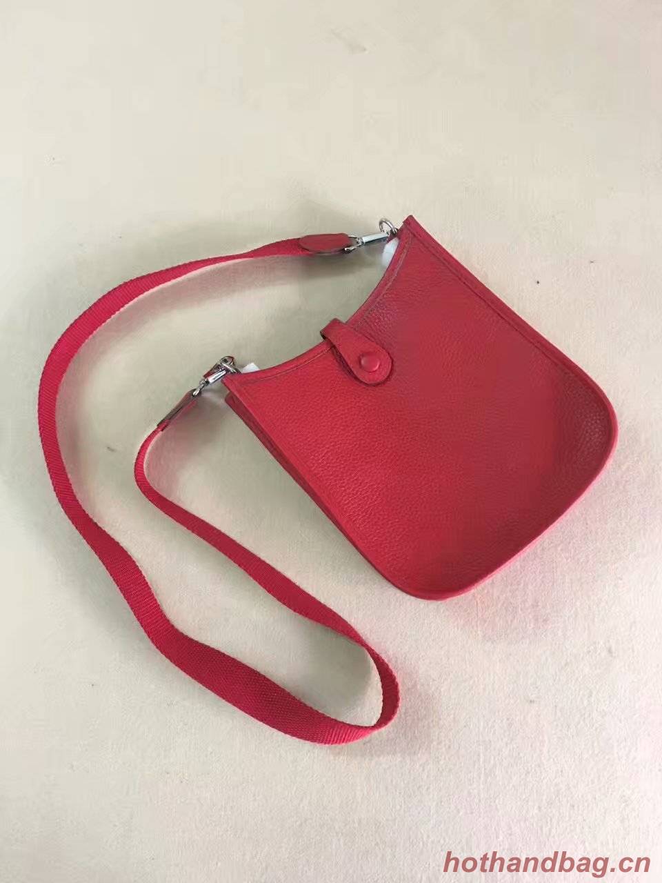 Hermes Evelyne original togo leather mini Shoulder Bag H15698 red