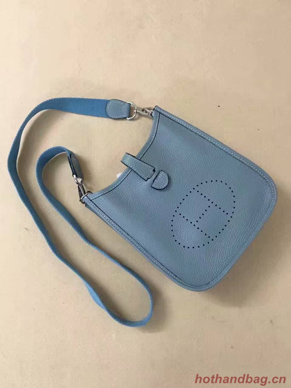 Hermes Evelyne original togo leather mini Shoulder Bag H15698 sky blue