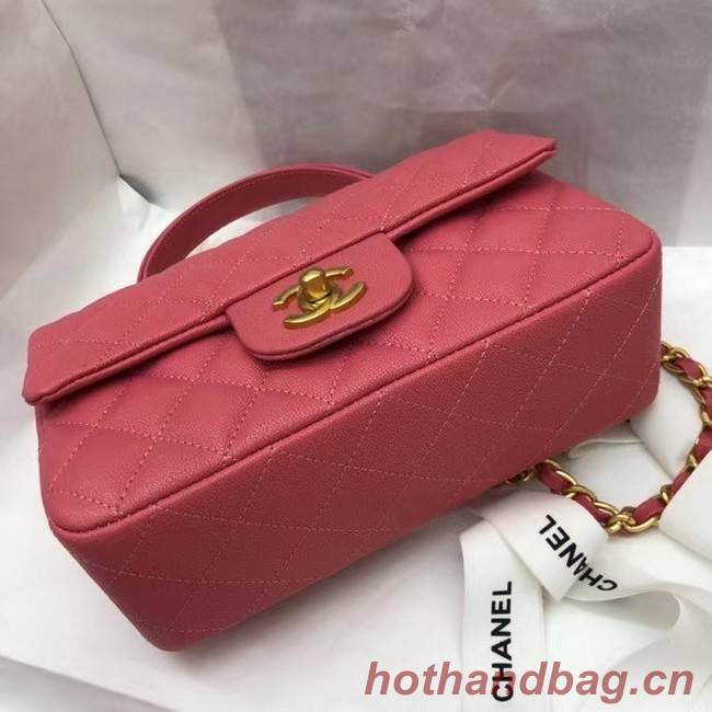 CHANEL mini flap bag with top handle AS2431 rose 