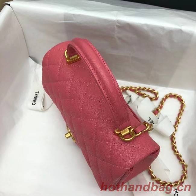 CHANEL mini flap bag with top handle AS2431 rose 