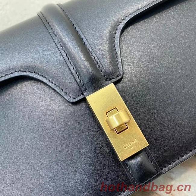 Celine TRIOMPHE SHOULDER BAG IN SHINY CALFSKIN 194023 BLACK