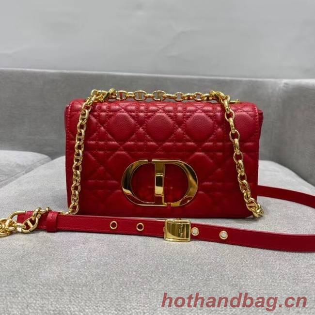 Dior SMALL DIOR CARO BAG red Soft Cannage Calfskin M9241