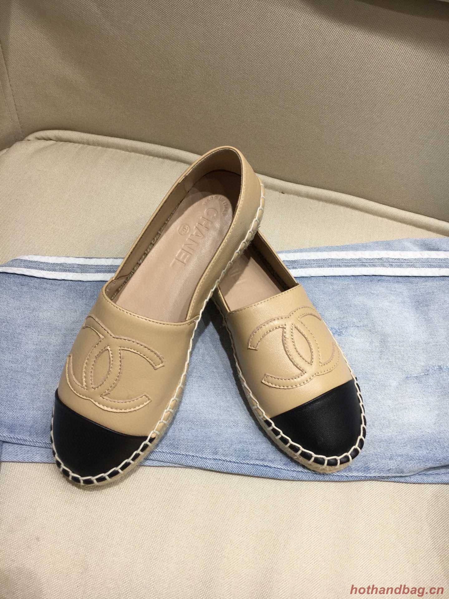 Chanel Leather Espadrilles CH1253LRF Apricot