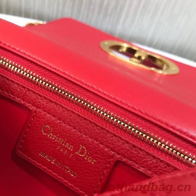 Dior SMALL DIOR CARO BAG Soft Cannage Calfskin M9241 red