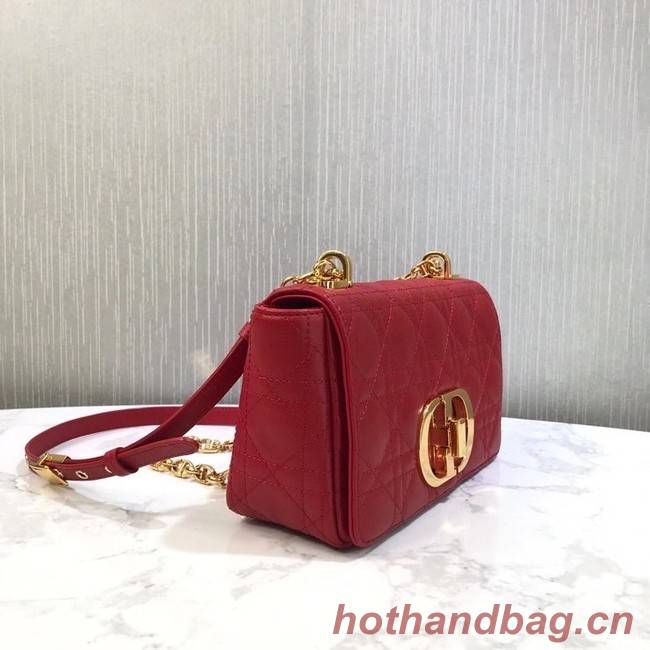 Dior SMALL DIOR CARO BAG Soft Cannage Calfskin M9241 red