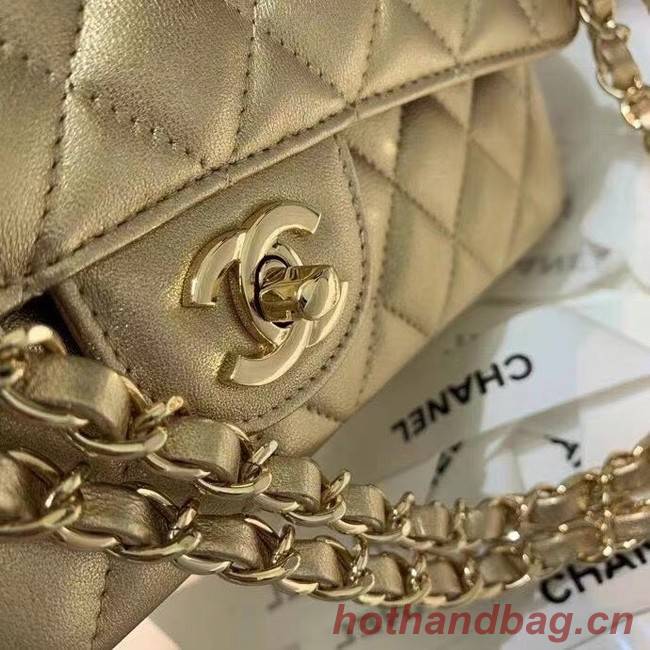 chanel classic handbag Lambskin & gold Metal A01112 gold