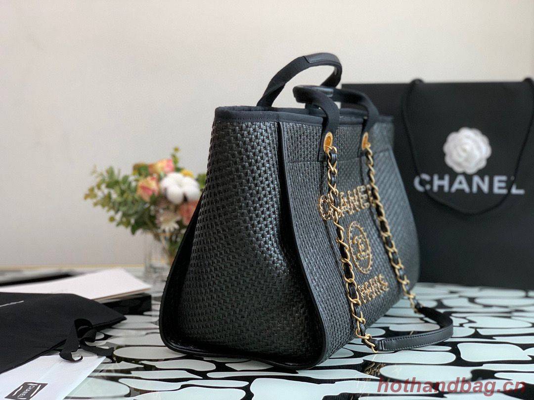 Chanel Large Weave Shopping Bag A66942 Black