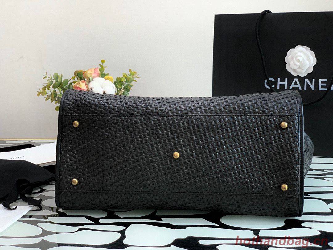 Chanel Large Weave Shopping Bag A66942 Black