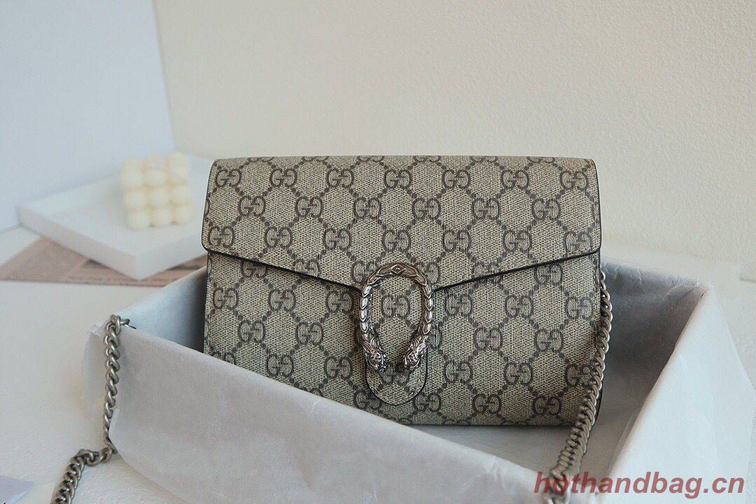 Gucci Dionysus GG Supreme Shoulder Bag 401231 Apricot