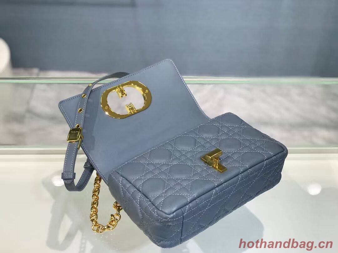 Dior SMALL DIOR CARO BAG Soft Cannage Calfskin M9241 skyblue