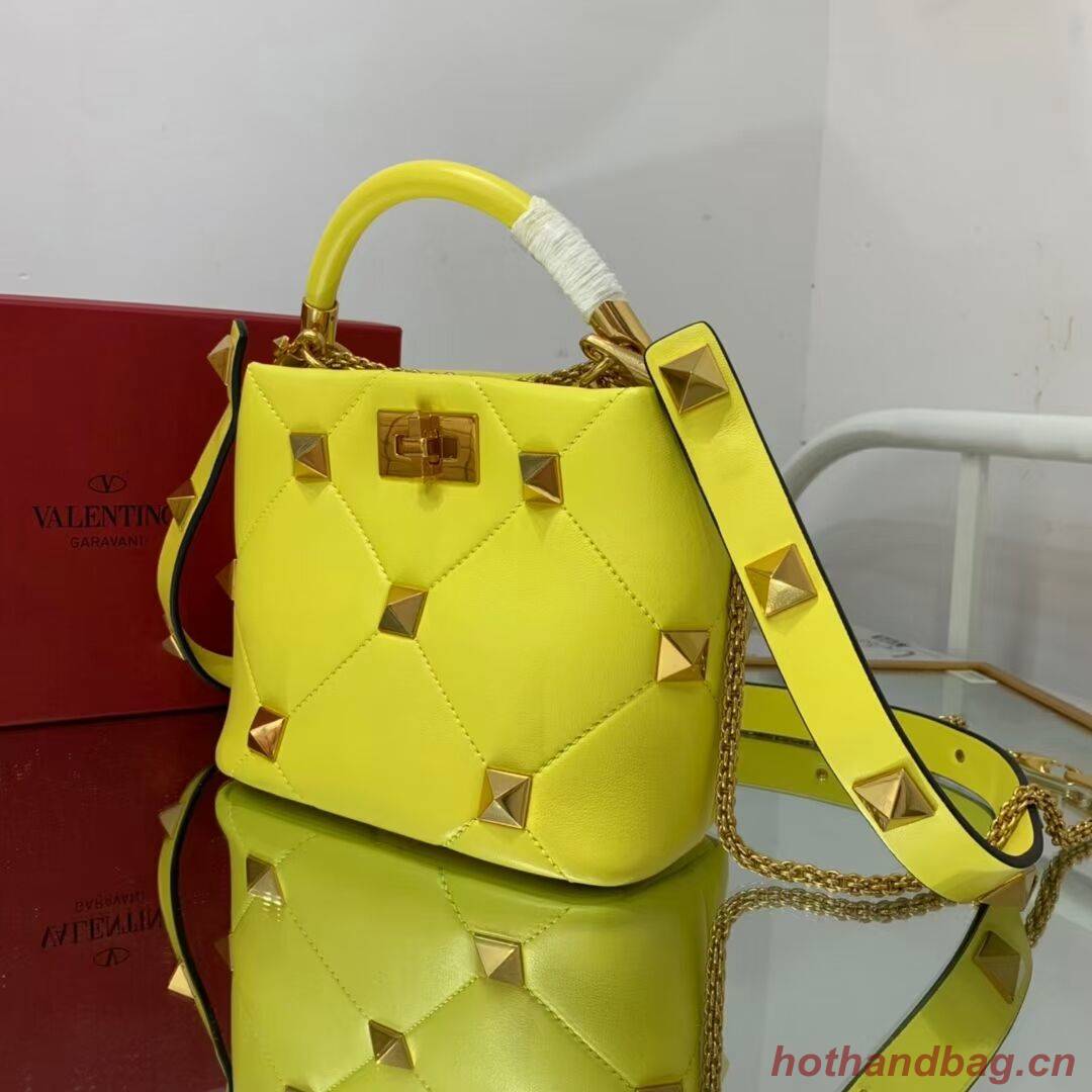 Valentino medium Garavani Roman Stud V1198 yellow