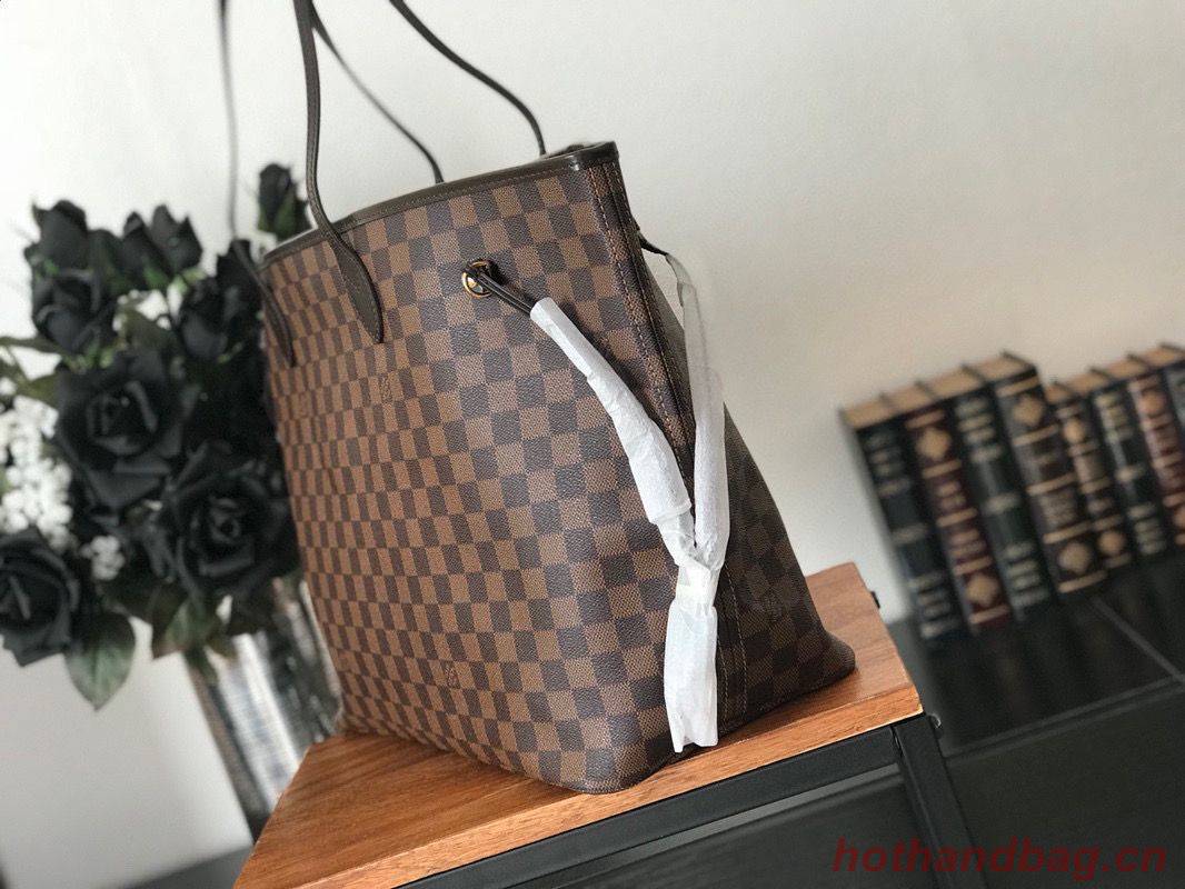 Louis Vuitton original Damier Ebene Canvas Neverfull GM N51106 Red