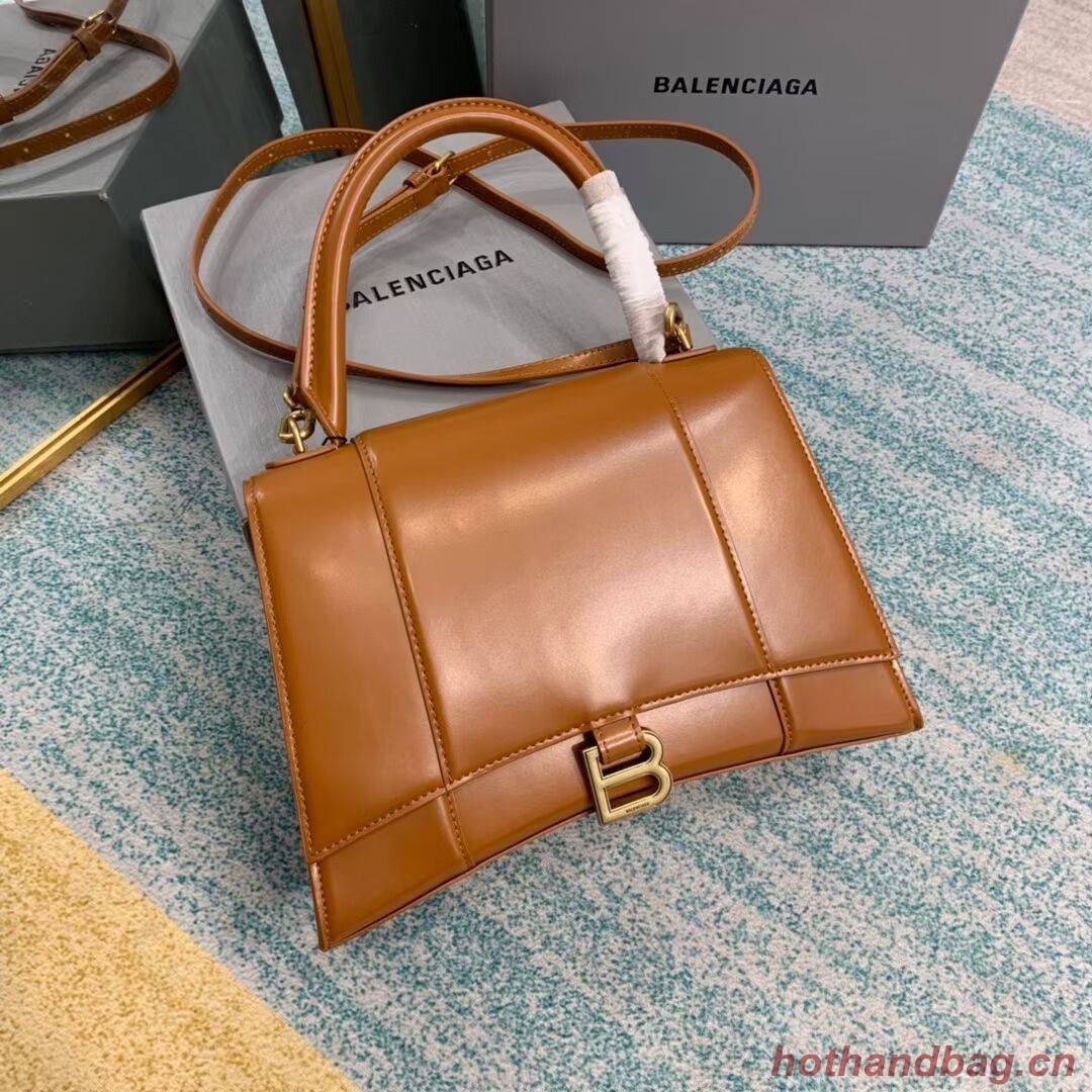 Balenciaga HOURGLASS MEDIUM TOP HANDLE BAG B108892 brown