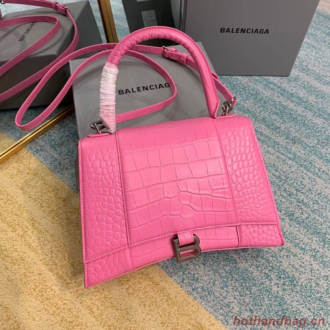 Balenciaga HOURGLASS MEDIUM TOP HANDLE BAG B108892E pink