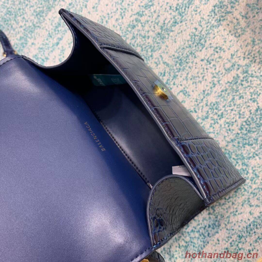 Balenciaga Hourglass XS Top Handle Bag 28331S dark blue