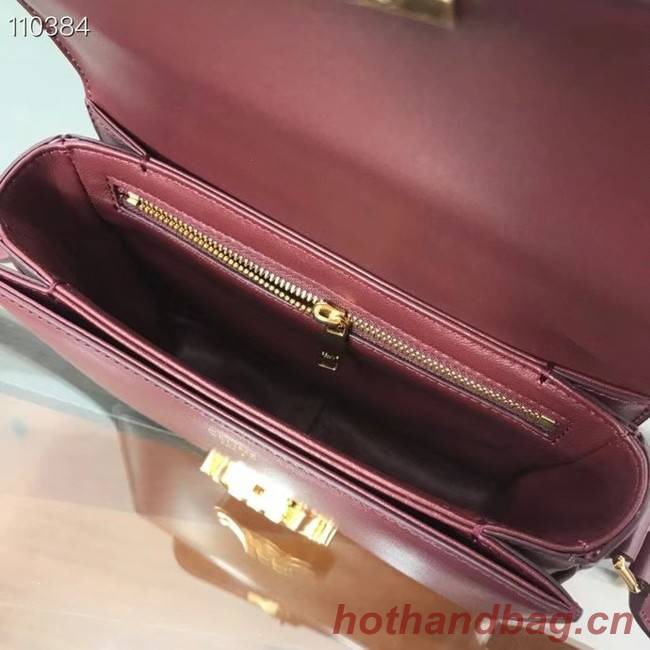 Celine TEEN TRIOMPHE BAG IN SHINY CALFSKIN MINERAL 188423 Burgundy