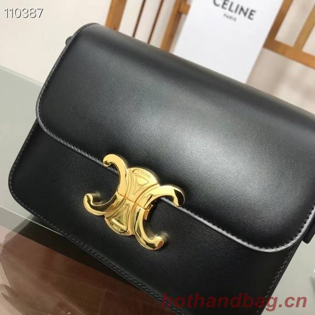 Celine TEEN TRIOMPHE BAG IN SHINY CALFSKIN MINERAL 188423 black