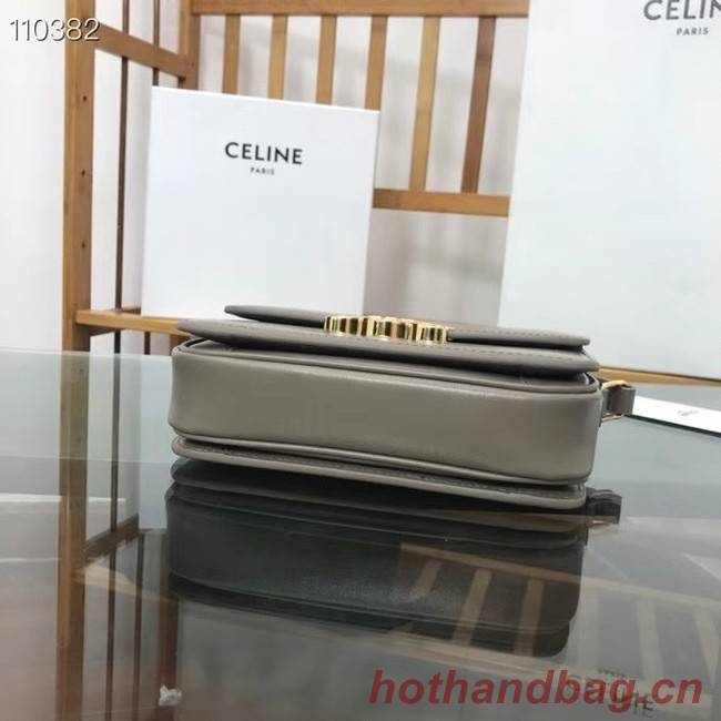 Celine TEEN TRIOMPHE BAG IN SHINY CALFSKIN MINERAL 188423 grey