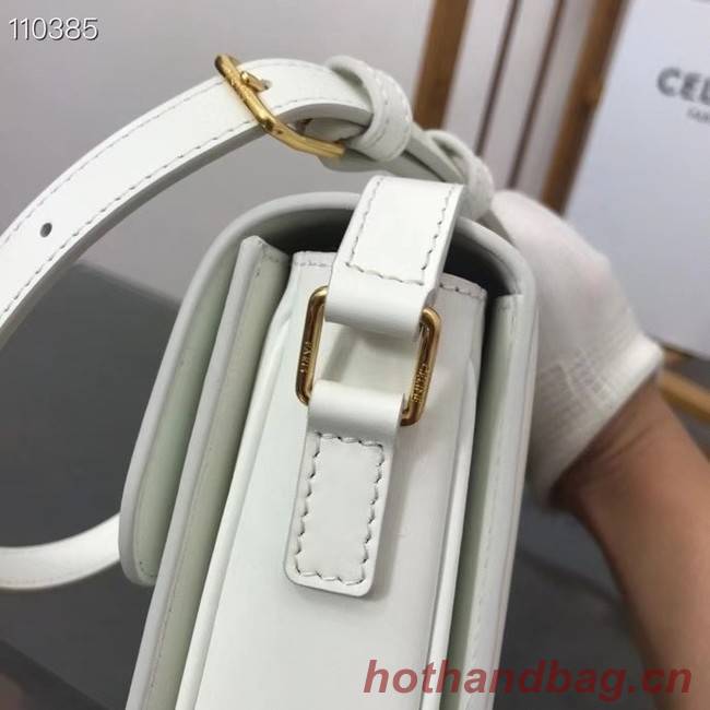 Celine TEEN TRIOMPHE BAG IN SHINY CALFSKIN MINERAL 188423 white