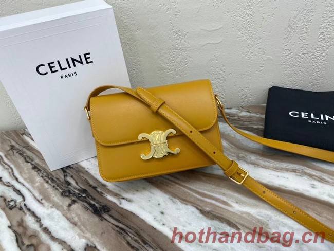 Celine TEEN TRIOMPHE BAG IN SHINY CALFSKIN MINERAL 188423 yellow