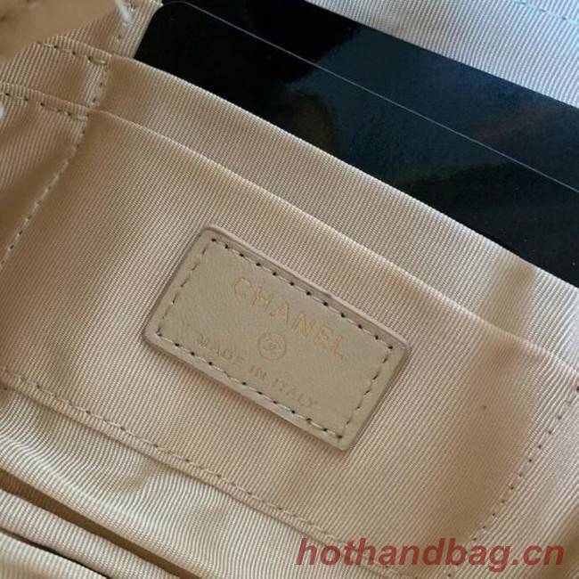 CHANEL 19 Sheepskin Original Leather Carry on bag AP1059 cream