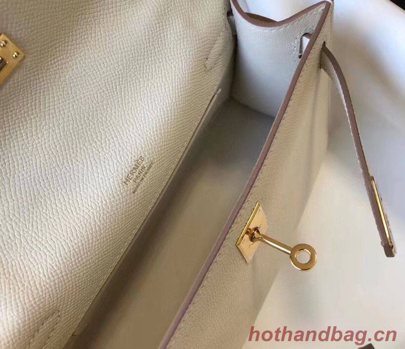 Hermes Kelly 22cm Handle Bag Epsom Leather KL22 Cream