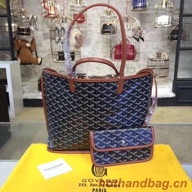 Goyard Calfskin Leather Tote Bag 20208 royal blue&brown