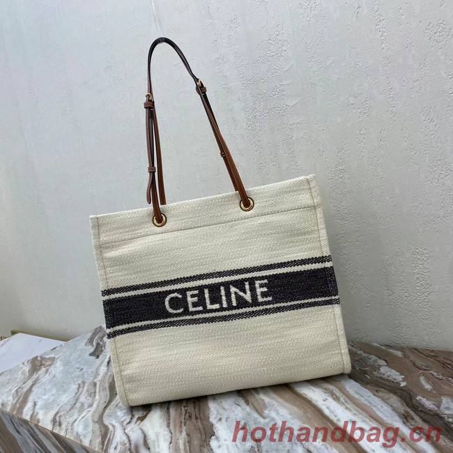 Celine SQUARED CABAS CELINE IN PLEIN SOLEIL TEXTILE AND CALFSKIN 192172 black