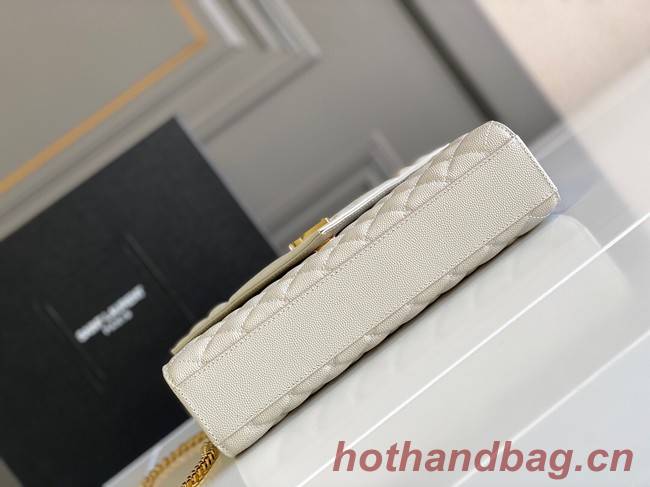 Yves Saint Laurent Calfskin Leather 487206 white&gold