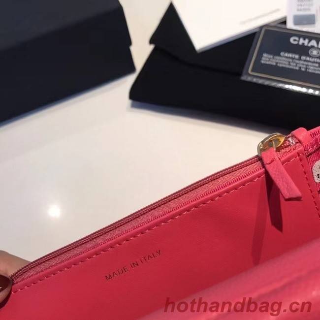 BOY CHANEL Original Wallet on Chain A80287 rose