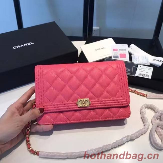 BOY CHANEL Original Wallet on Chain A80287 rose