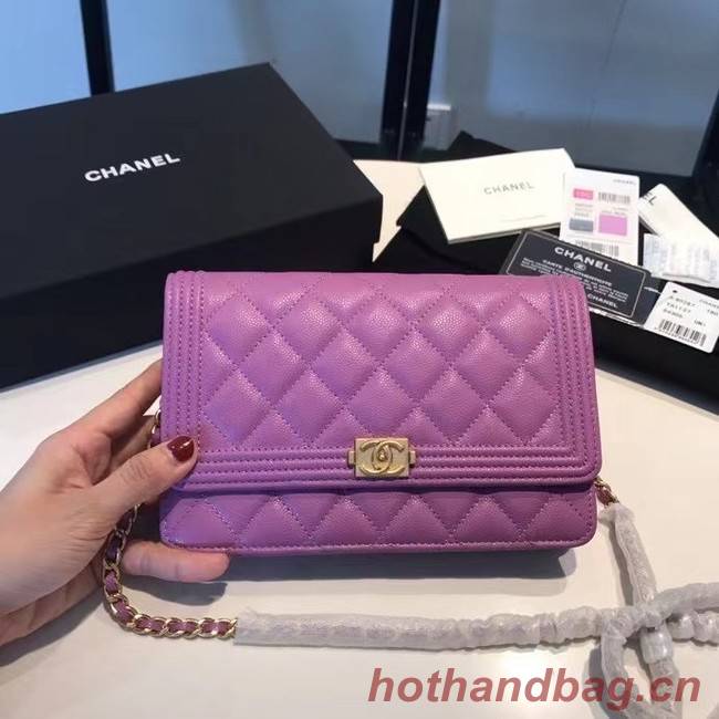 BOY CHANEL Original Wallet on Chain A80287 violet