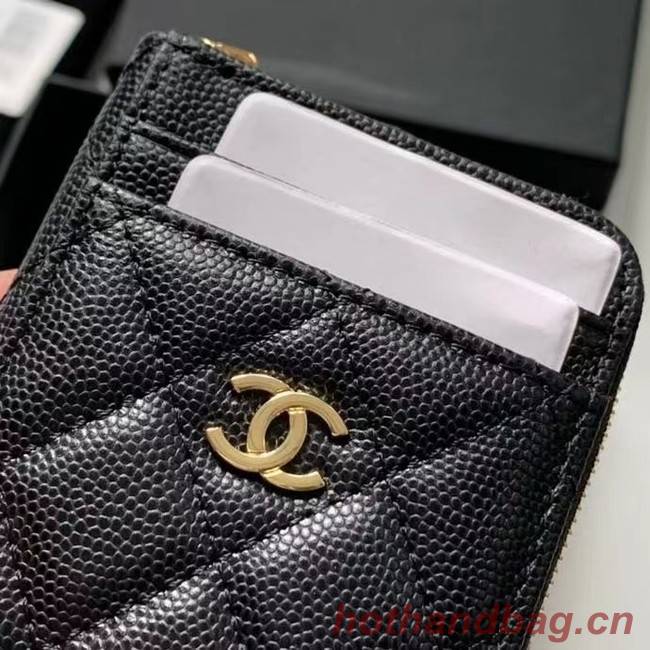 Chanel card holder Calfskin AP1650 black