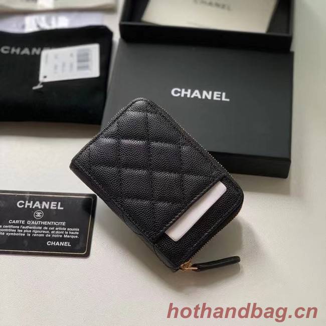 Chanel card holder Calfskin AP1650 black