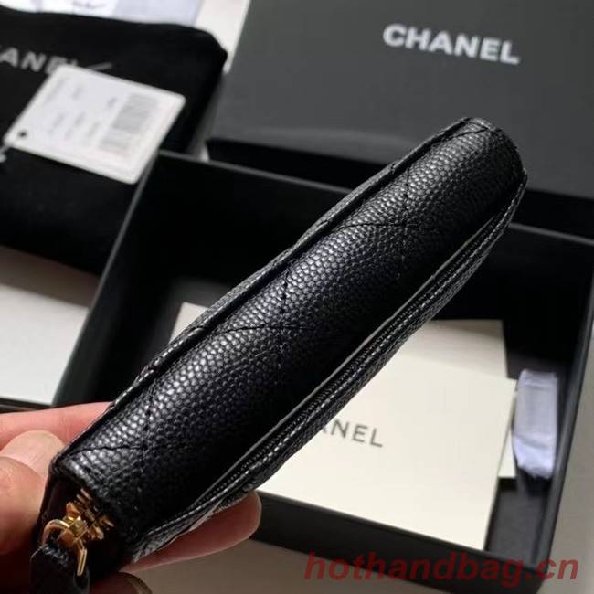 Chanel card holder Calfskin AP1650 black