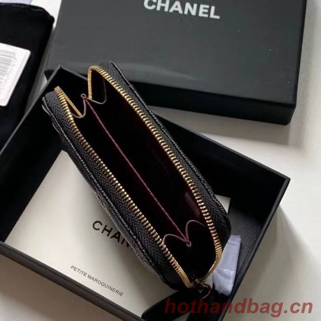 Chanel card holder Calfskin AP1650 black