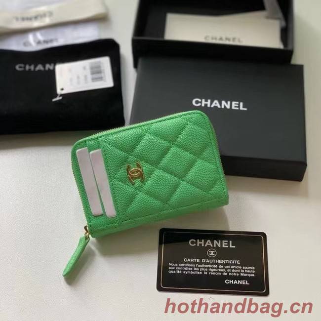 Chanel card holder Calfskin AP1650 green