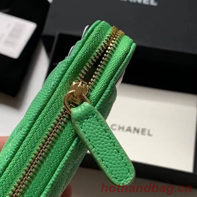 Chanel card holder Calfskin AP1650 green