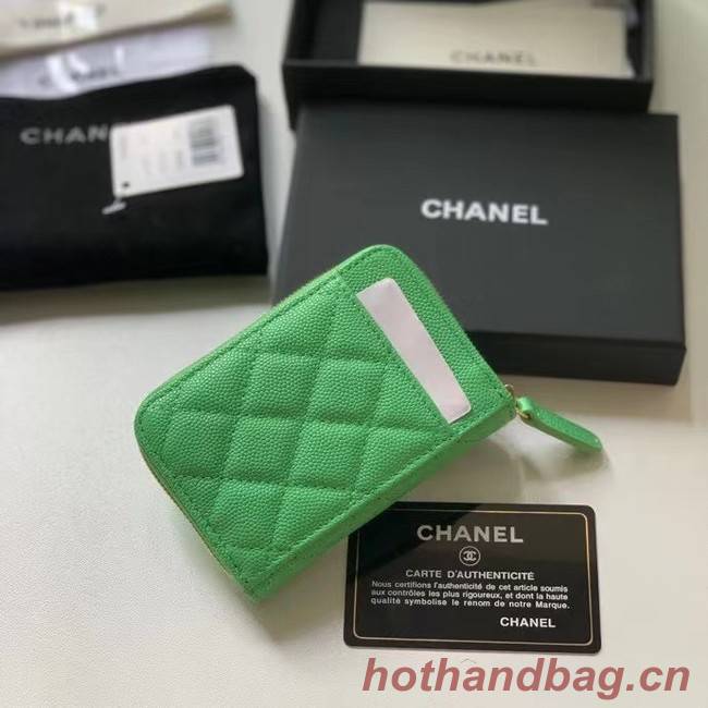 Chanel card holder Calfskin AP1650 green