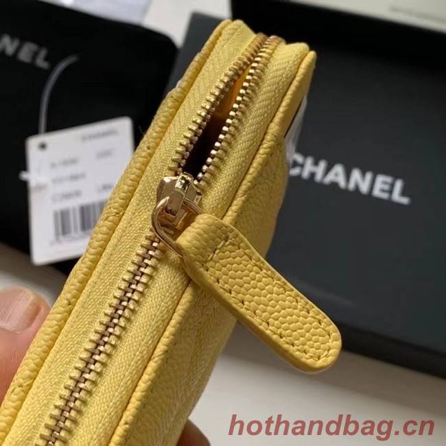 Chanel card holder Calfskin AP1650 yellow