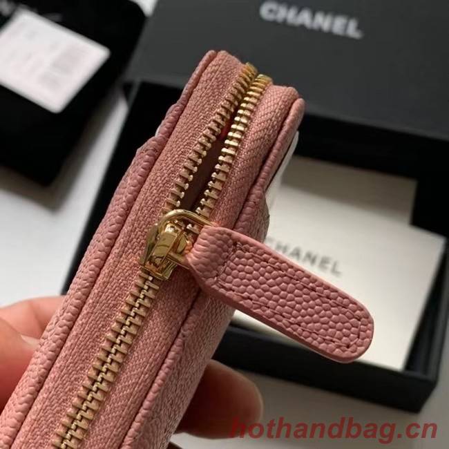 Chanel card holder Calfskin AP1650 pink