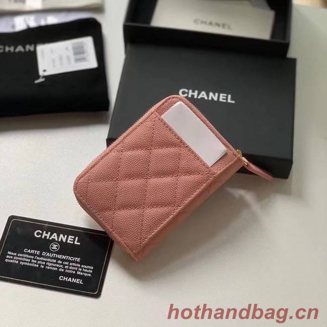 Chanel card holder Calfskin AP1650 pink