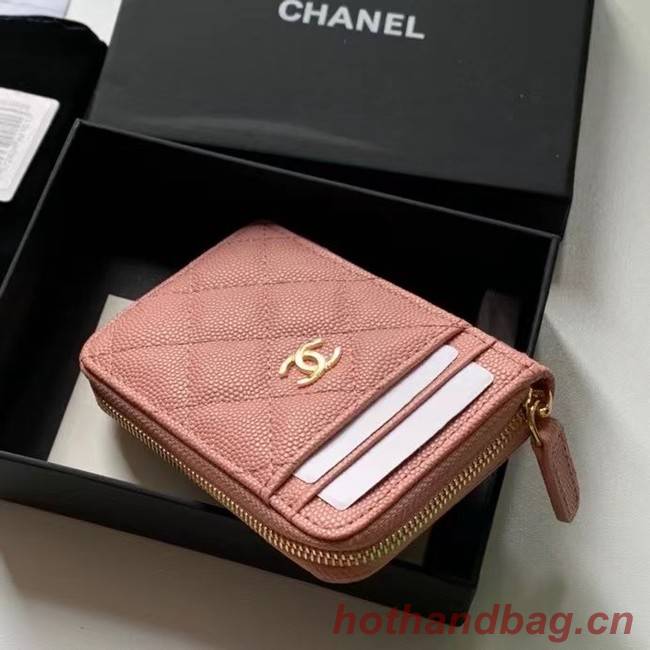 Chanel card holder Calfskin AP1650 pink