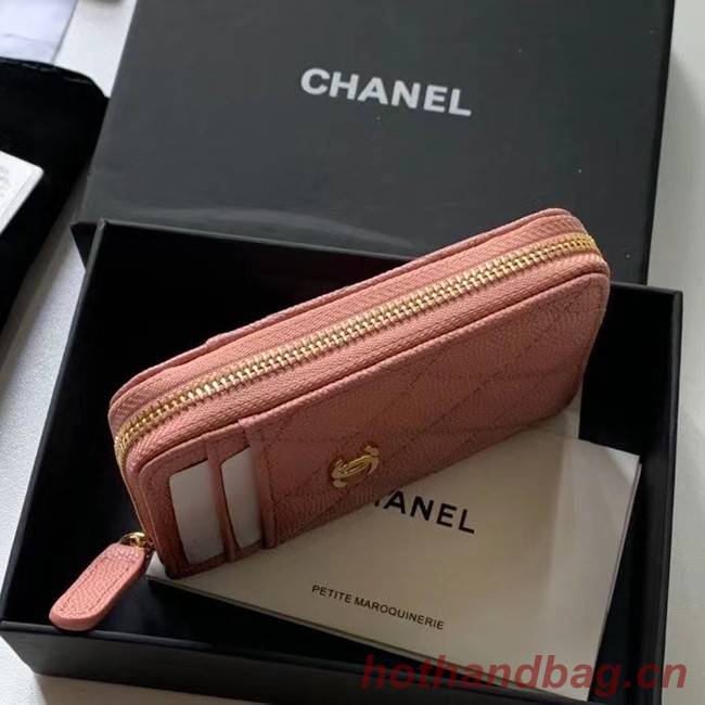 Chanel card holder Calfskin AP1650 pink