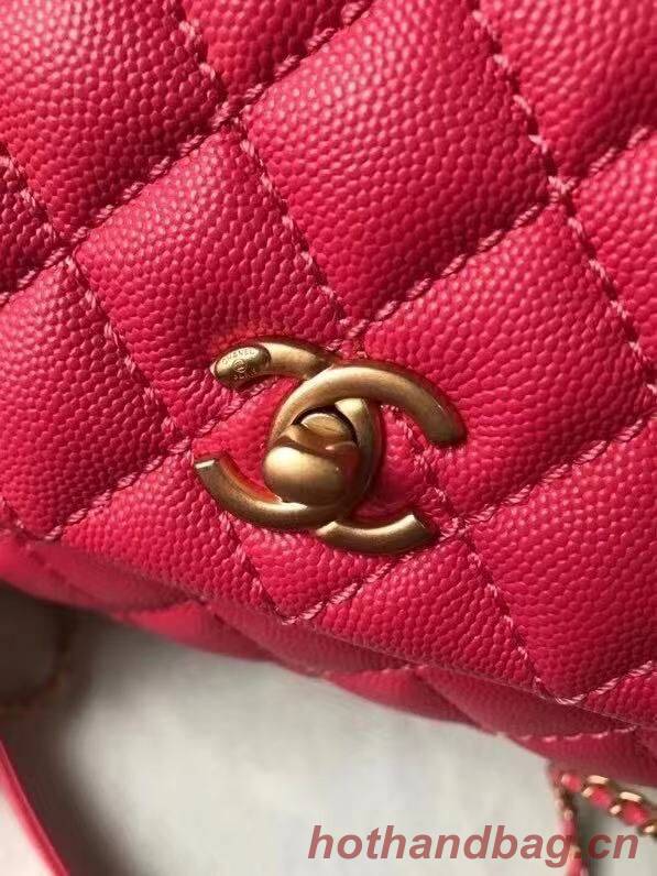 Chanel flap bag with top handle A92990 Rose