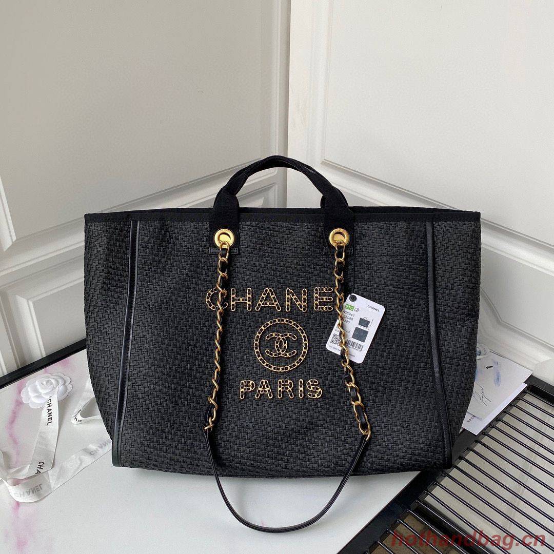 Chanel Large Weave Shopping Bag A66941 Black